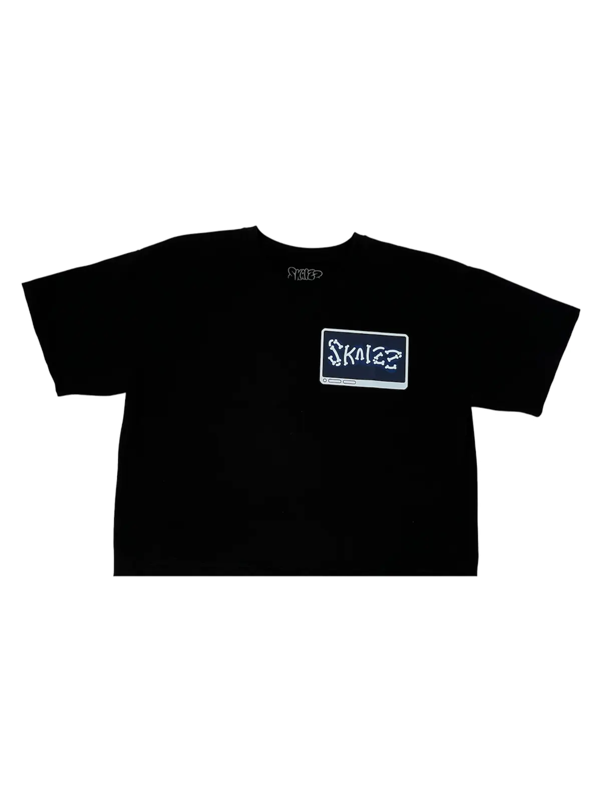 Skeleton Boxy Tee Black