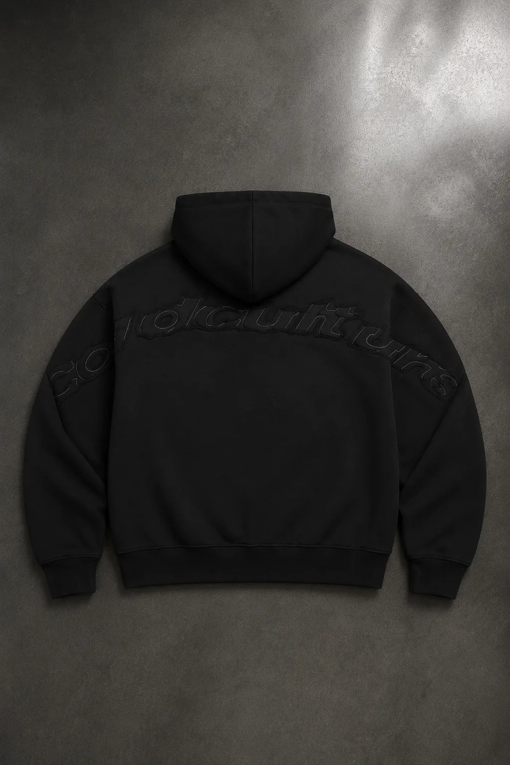 Cold Culture Distress Curved Hoodie Black